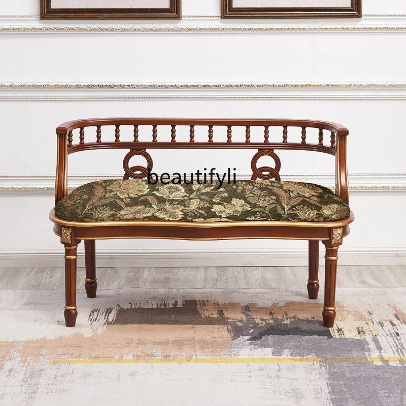 

Solid wood sofa Small apartment sofa chair Living room balcony Double chair with seat cushion