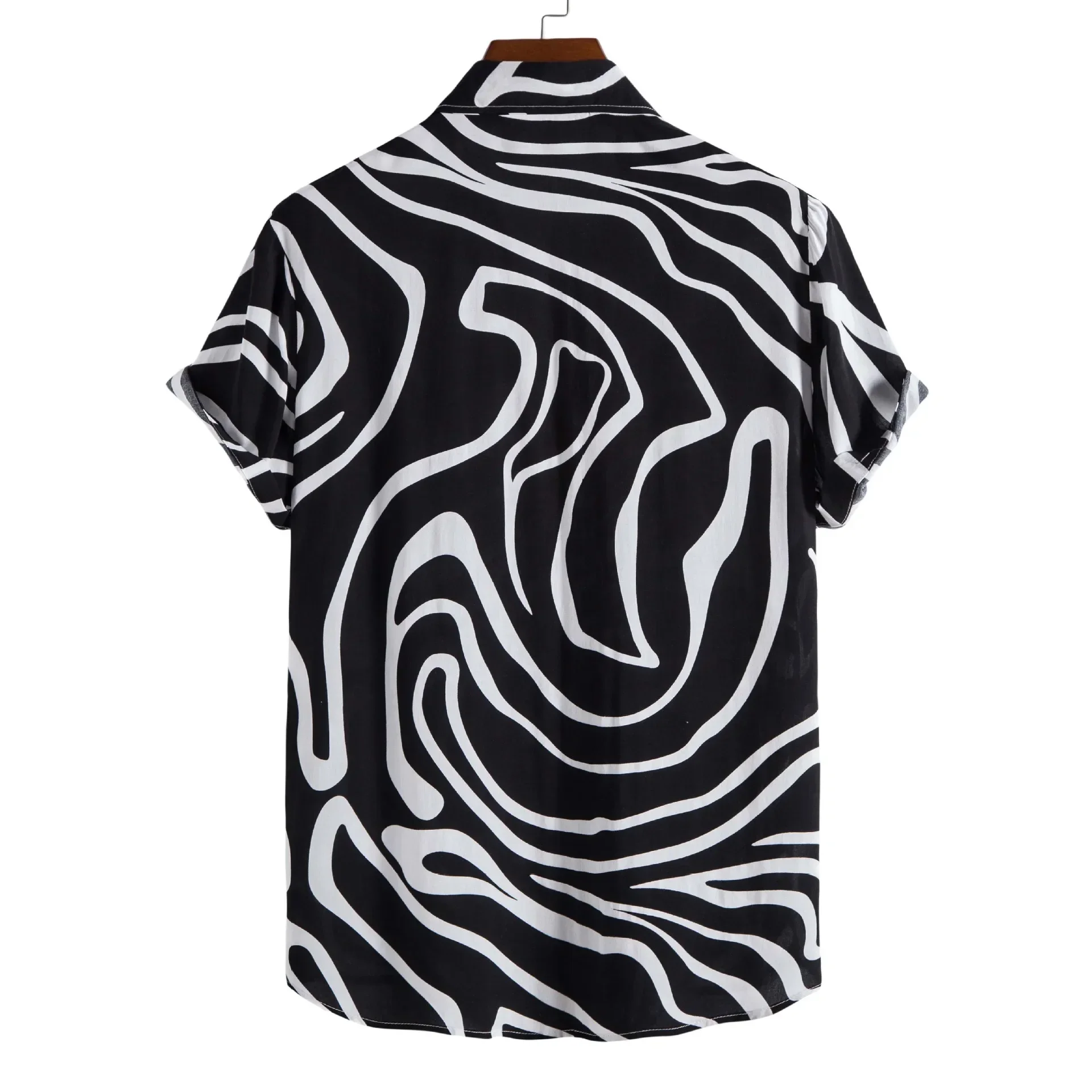 Camisas de manga corta con estampado geométrico para hombre, ropa informal con solapa, Tops a la moda, novedad de verano, 2022