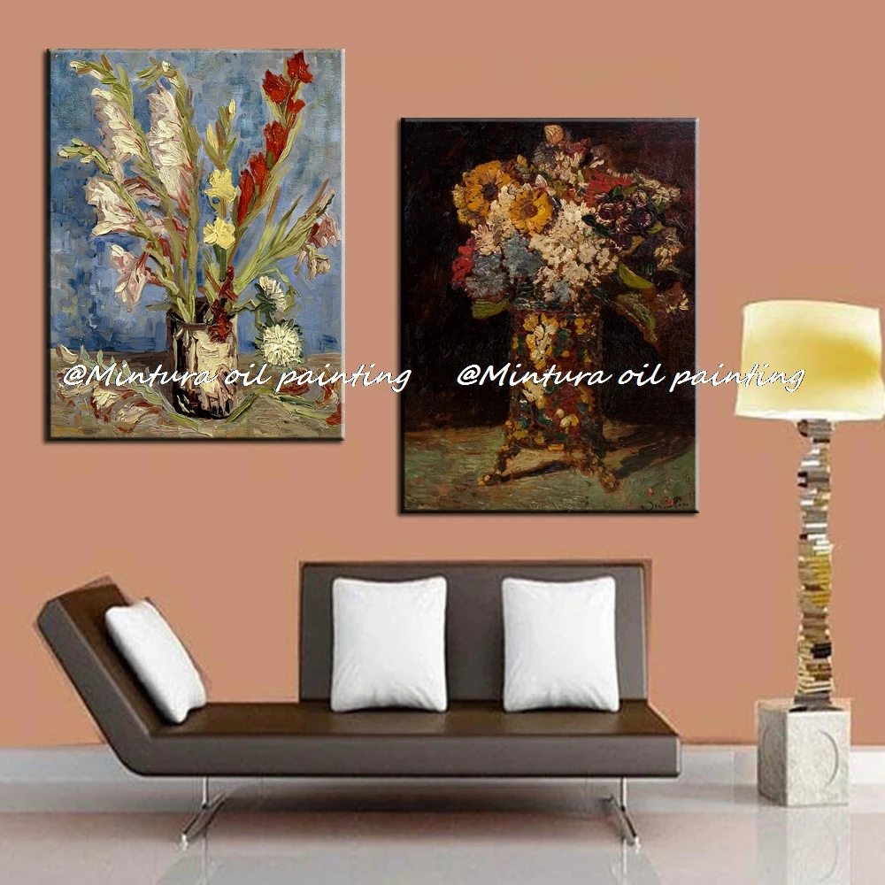 Mintura Modern,Home Decoration Hand-Painted Vincent Van Gogh Flower Oil Painting On Canvas,Wall Art,Reproduction Of Master Piece