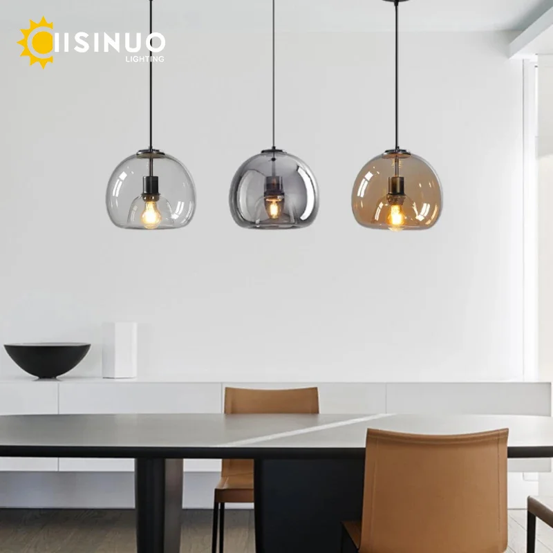 Minimalist Glass 3-Light Pendant Lamp Luxury Designer Adjustable Ceiling Light for Home Dining Table Bar Kitchen Lighting Fixtur