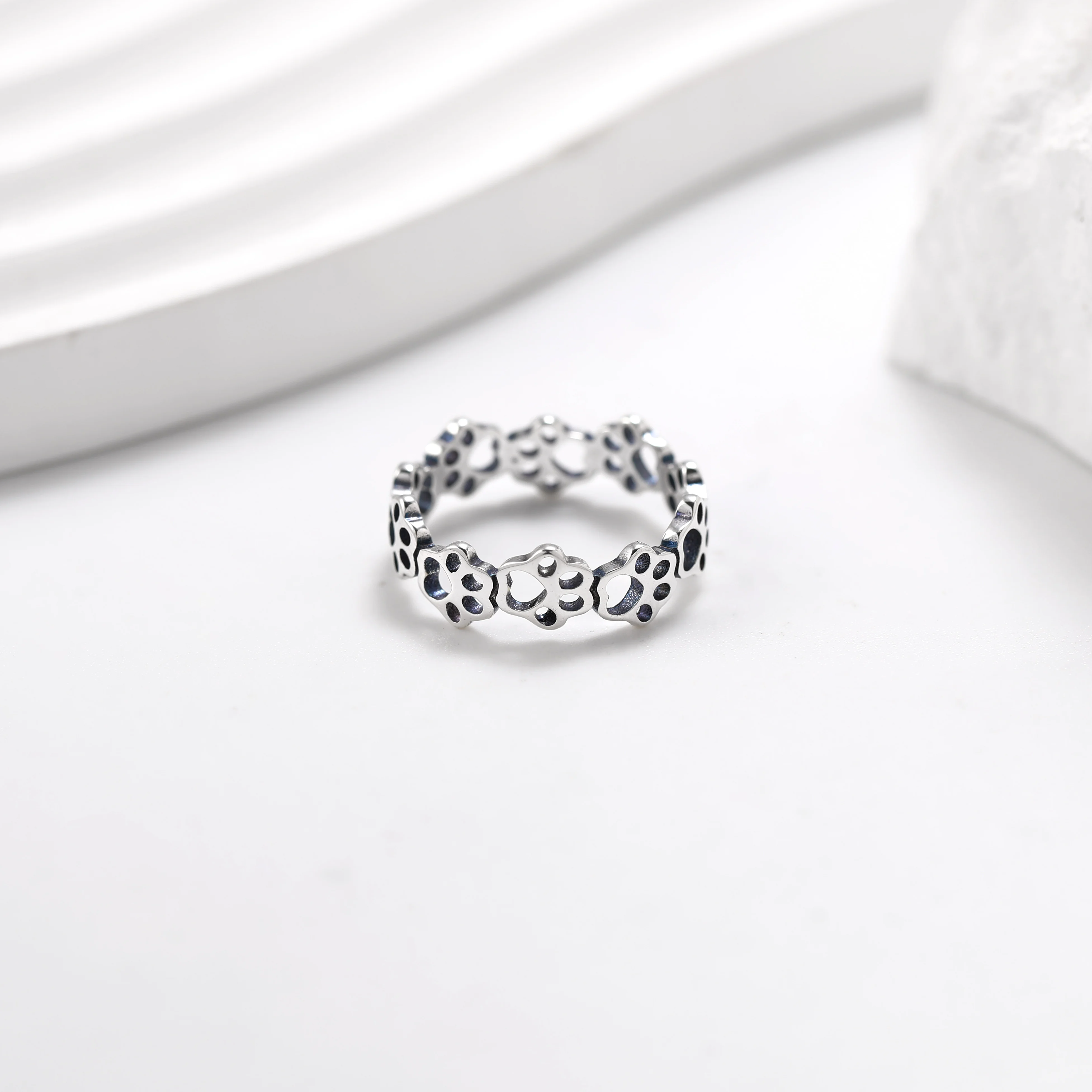 

R071 genuine 925 sterling silver classic fashionable and exquisite dog ring