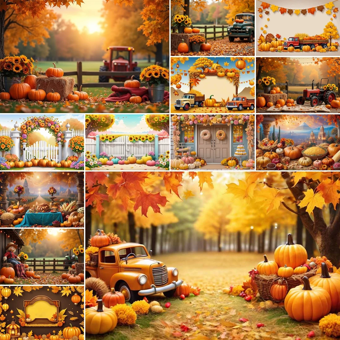 

MOON.QG Pastoral Vintage Autumn Custom Backdrop FestivalDecoration Sunshine Backgrounds For Decoration Family Shooting Props