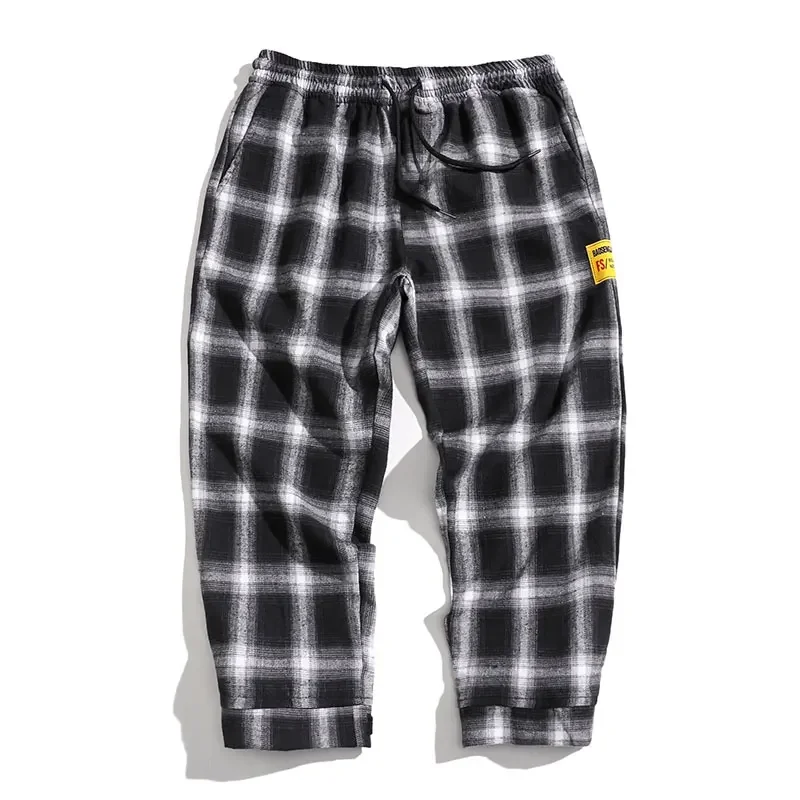 New Men's Woman‘s Joggers Plaid Pants Black Fashion Men 2023 Jogging Sweatpants Casual Streetwear Loose Trouser S-5XL