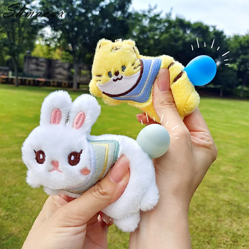 Cartoon Decompression Bubble Style Cute Animals Pendant Plush Toy Keychain Bag Pendant Car Keyring Accessories For Women Gift