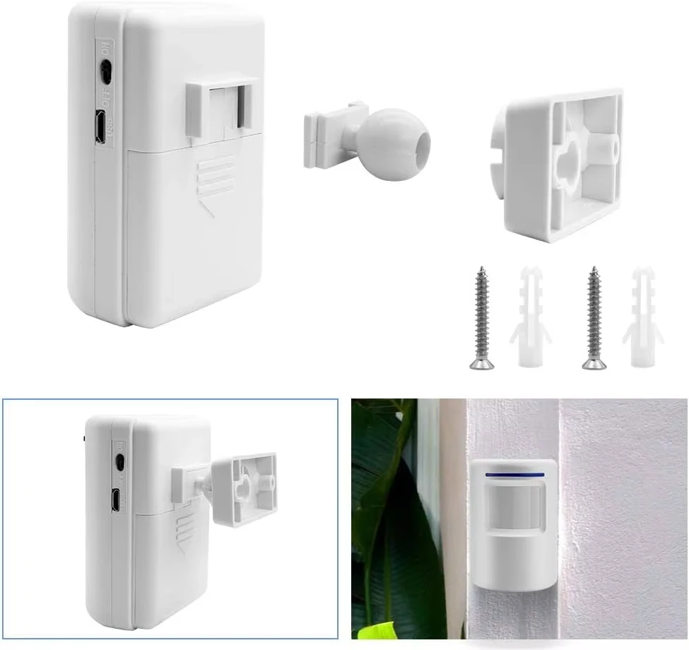 Wireless PIR Motion Sensor Doorbell 38 Chimes Volume Adjustment Long Transmission Range