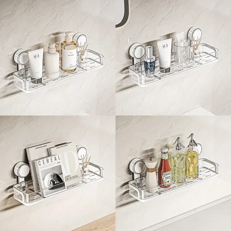 Suction Cup Toilet Storage Rack, Non Perforated Washbasin Storage Rack, Washbasin Wall Mounted Toilet Bathroom Rack