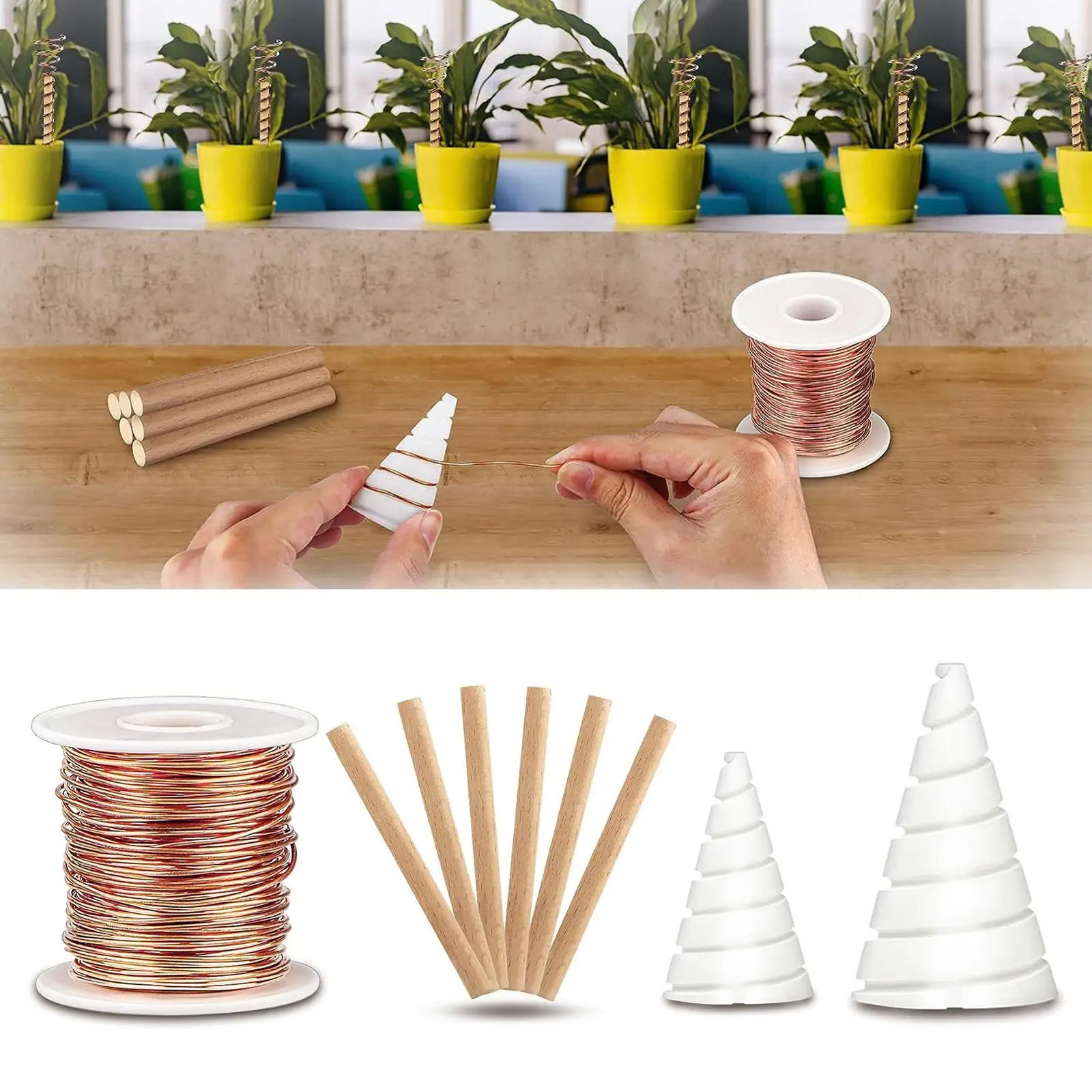 Adjustable Fibonacci Coil Winding Jig Copper Wire Antenna Tool Set for Gardening Plant Support