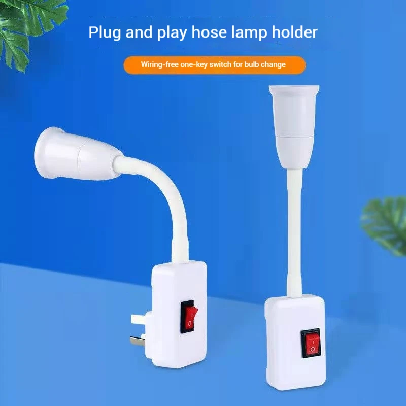 

Universal Lamp Holder with Switch E27 Screw Special LED Lamp Holder Converter for Night Light Room Wall Lamp 110-220V 360 Degree