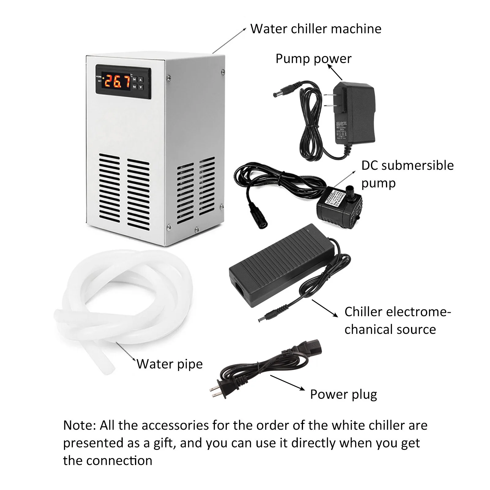 

72W Aquarium Fish Tank Water Chiller Constant Temperature Cooling System Fish Tank Accessories