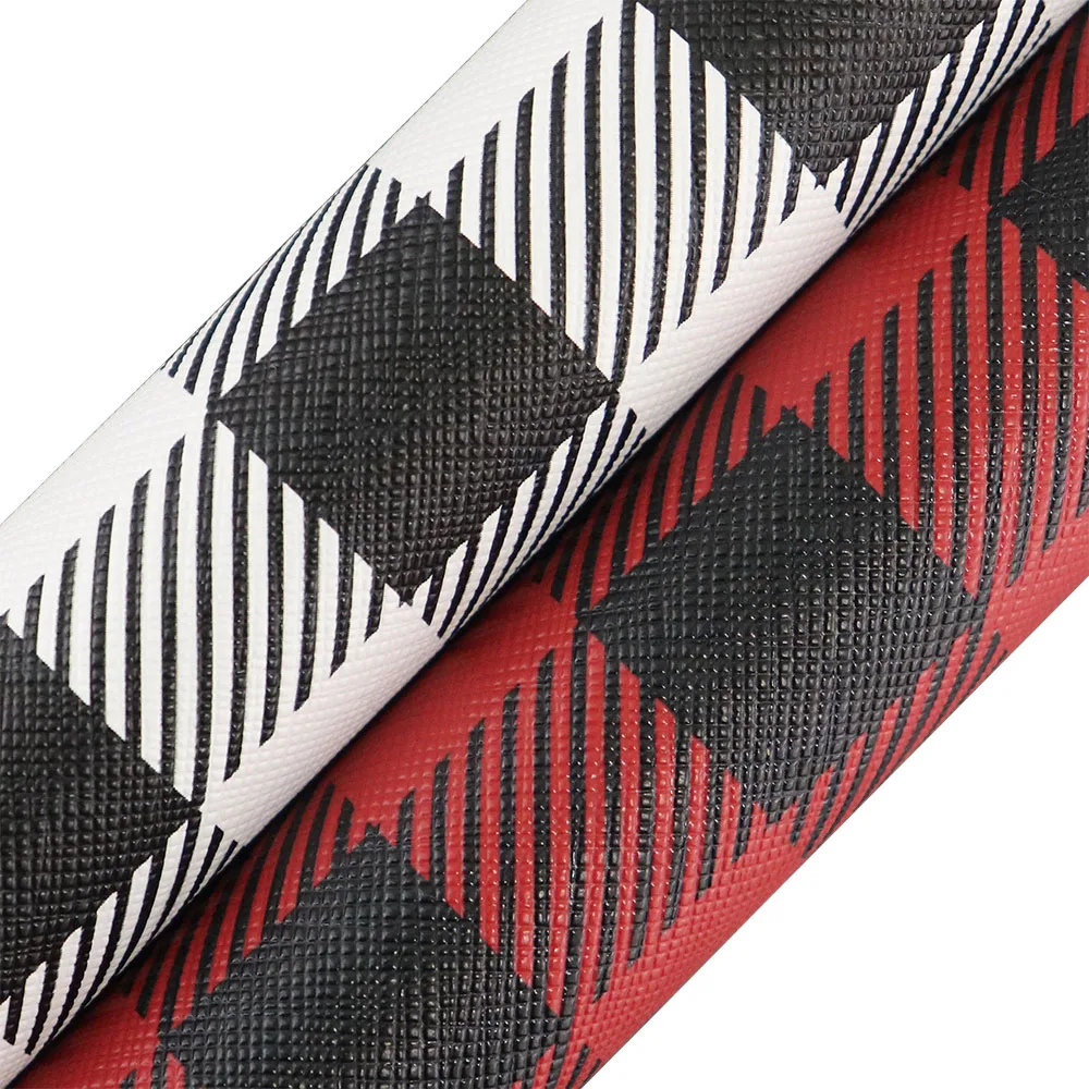 30x134cm Roll Big Gingham Tarten Gride Buffalo Plaid Faux Artificial Leather Fabric For Hair Bows Earring Bags BH460