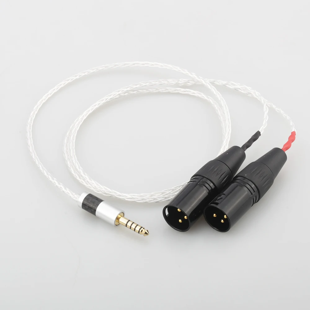 

New 8 Cores Silver Plated 4.4mm Balanced Male to Dual 2x 3pin XLR Balanced Male Audio Adapter Cable