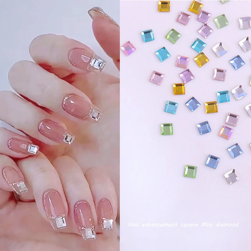 Sparkling 3MM Square Glass Crystal Flatback Nail Art Rhinestone 26 Color Stones DIY Decorations Manicure Diamond 40/120Pcs