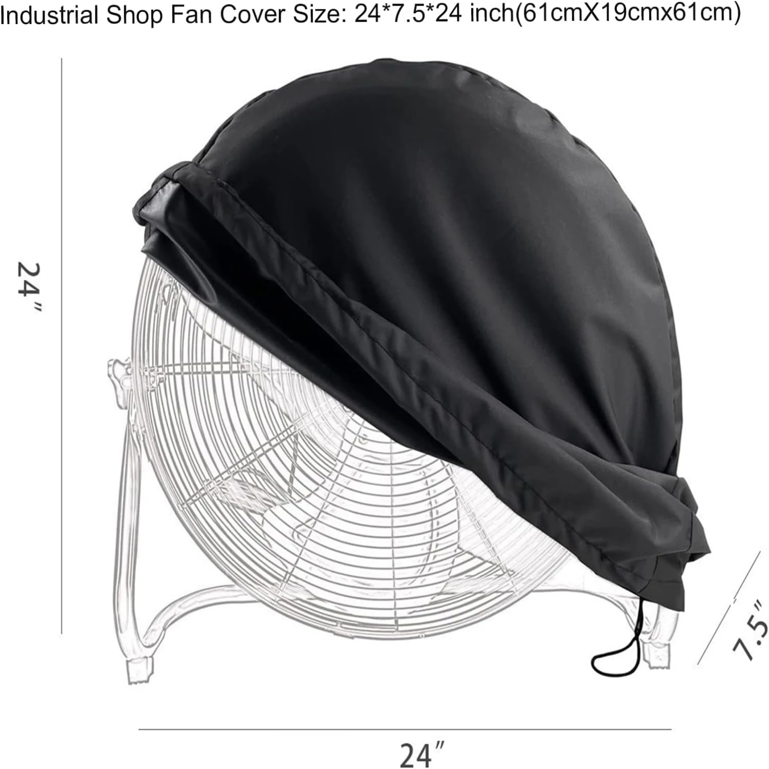 Juste de ventilateur de sol industriel, housse de ventilateur étanche et anti-poussière adaptée à la plupart des magasins industriels et ventilateurs de sol à haute vitesse de 18 po 20 po