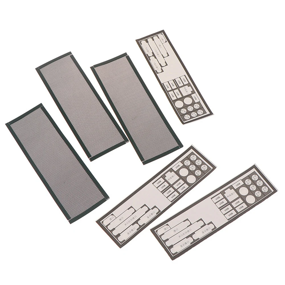 3pcS PVC Dust Filter Shield Back Plate For DIY Computer Chassis I/O Port Protection Motherboard Cover Black Plastic Accessories