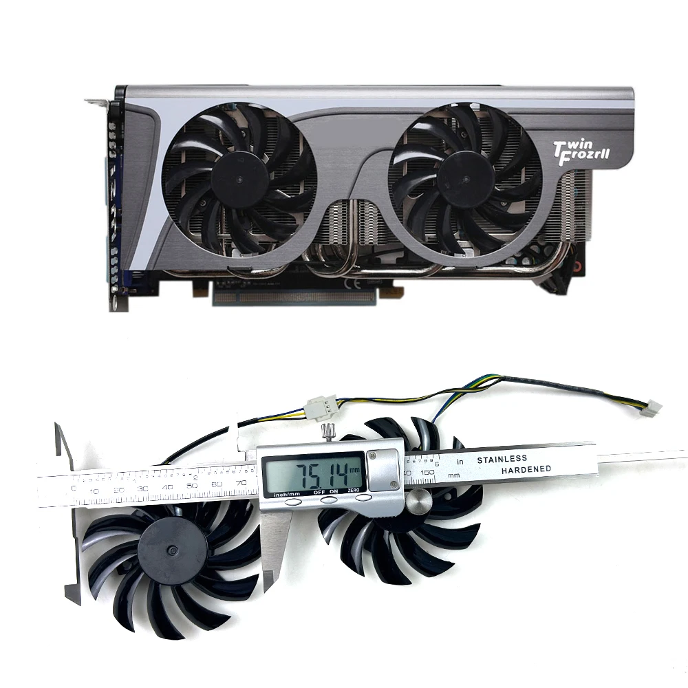 NEW Cooling Fan 75mm 4pin PLD08010S12HH For MSI GTX 460 560 570 Twin frozr ii Zotac GTX770 Video Card Fans