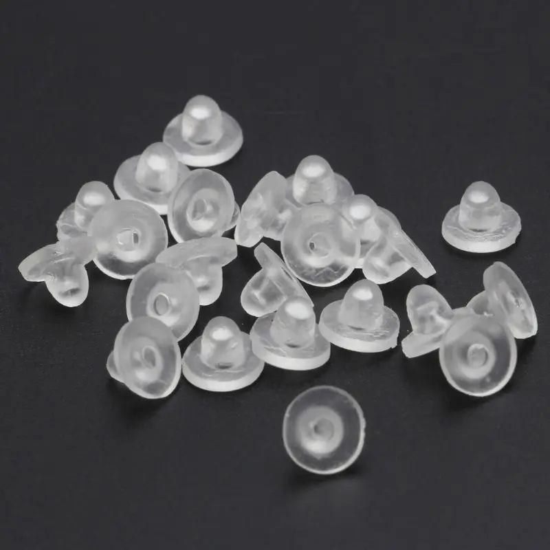 100 Pcs Clear Earring Back Pads Cushions Silicone Pads for Clip-on Earrings