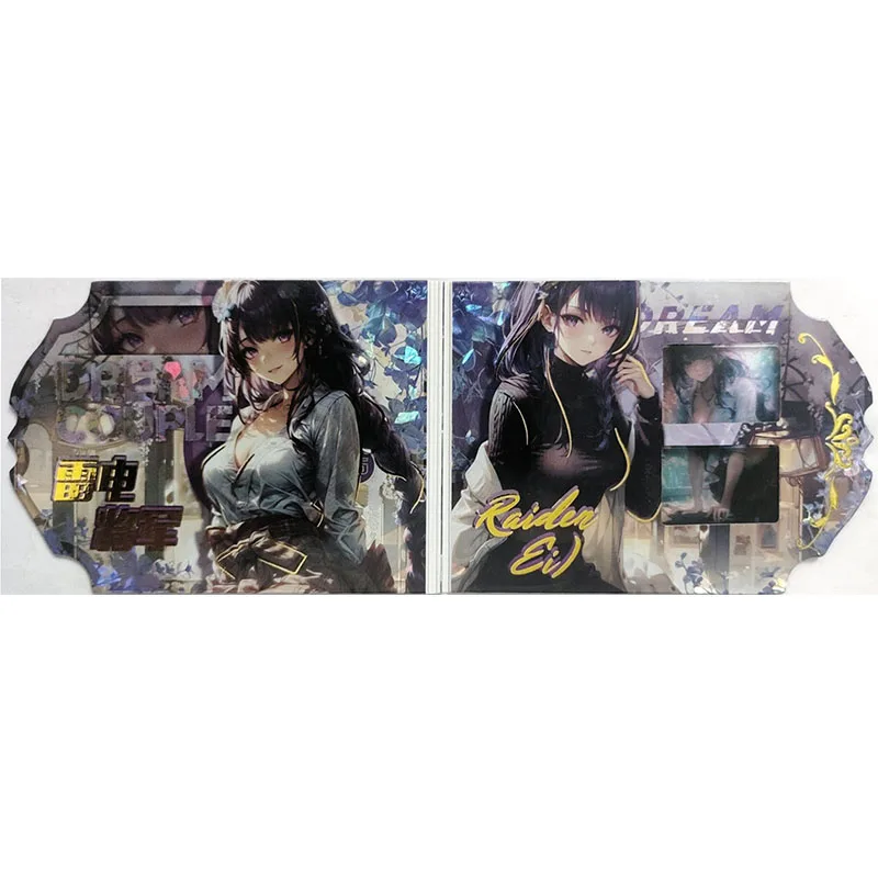 女神のアニメ折りたたみ式ブローフラッシュカード、珍しい収集カード、nero、elysia、elyelantan、子供向けのプラチナおもちゃ、誕生日プレゼント