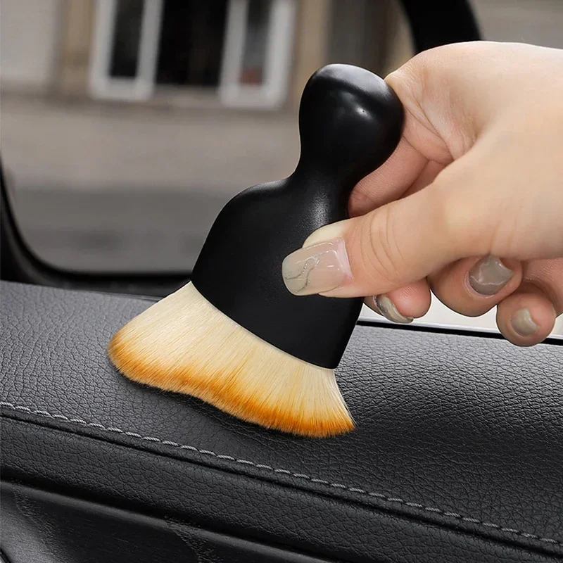 Car Interior Cleaning Brush Auto Center Console Air Outlet Clean Soft Brush with Shell Car Crevice Dust Removal Detail Brushes