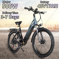CMACEWHEEL L26 Electric Bike 500W 48V17AH Lithium Battery Adult Electric Bike Hydraulic Disc Drake 26-inch Tire Mountain E-bike