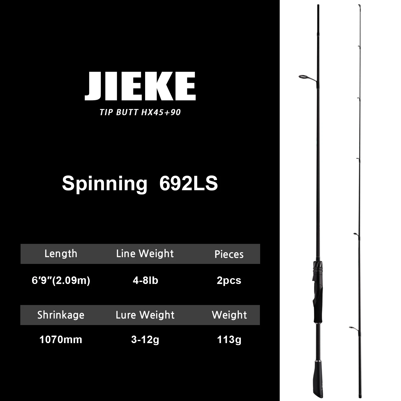 PURELURE JIEKE 7FT 8FT High-Carbon Spinn- und Casting-Angelrute Universal für Weitwürfe mit Fuji-Zubehör Schnelle Aktion