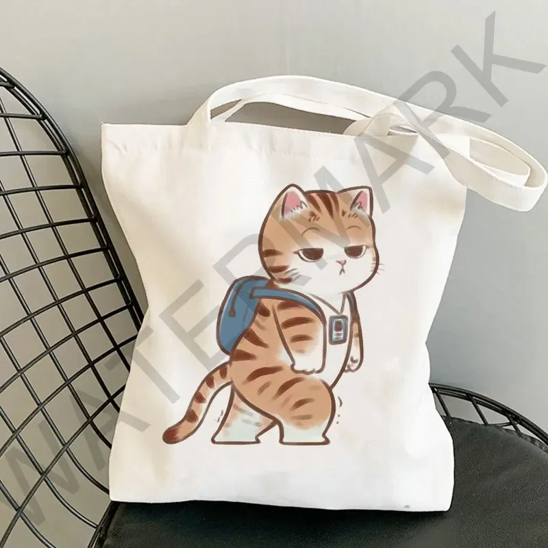 Designer Bag Japanese Style Cartoon Small Shoulder Bags Canvas Bags Handbag for Women 2022 Shopper Cute Cat Tote Bag