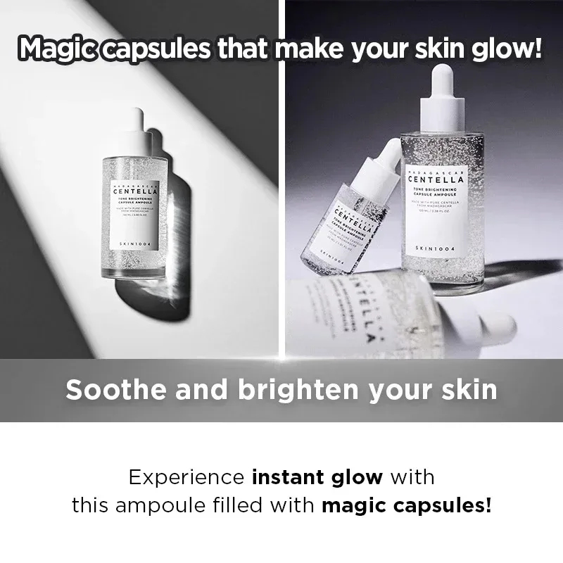 마다가스카르 센텔라 앰플 페이스 에센스, 피부 건조 및 자극 완화를 위한 크리스탈 클리어 진정 워터, SKIN1002