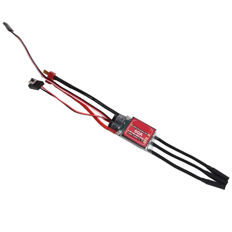 WOWFU-AM32 60A Brushless ESC 2-3S RC Electronic Speed Controller W/ T Plug 4.0Mm Plug For 2847/540/3650 Internal Motor