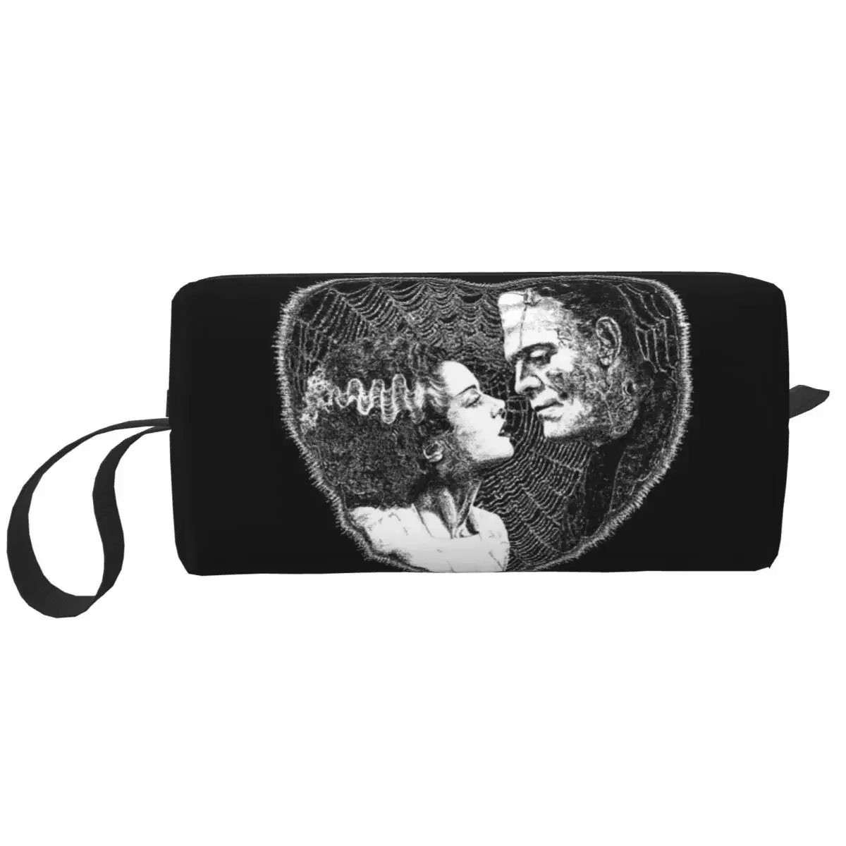 Bride Of Frankenstein Kiss Toiletry Bag Science Fiction Horror Film Makeup Cosmetic Organizer Women Beauty Storage Dopp Kit Case