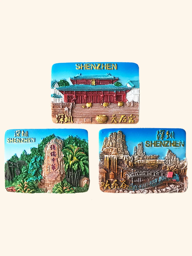 Home tourism scenic spot souvenirs, Shenzhen architecture refrigerator stickers, China