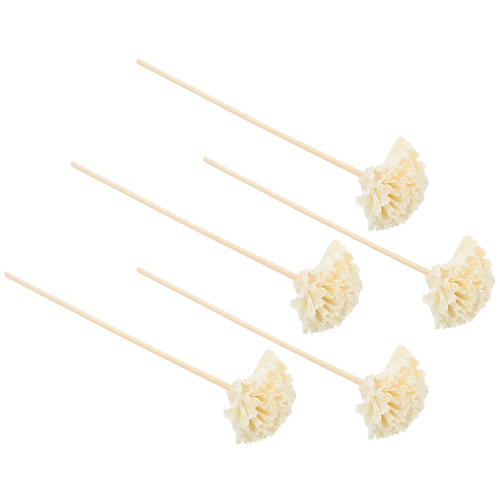 

5 Pcs Carnation Aroma Flower Rattan Dried Aromatherapy Ornament Flowers Fragrance Diffuser Sticks Beige