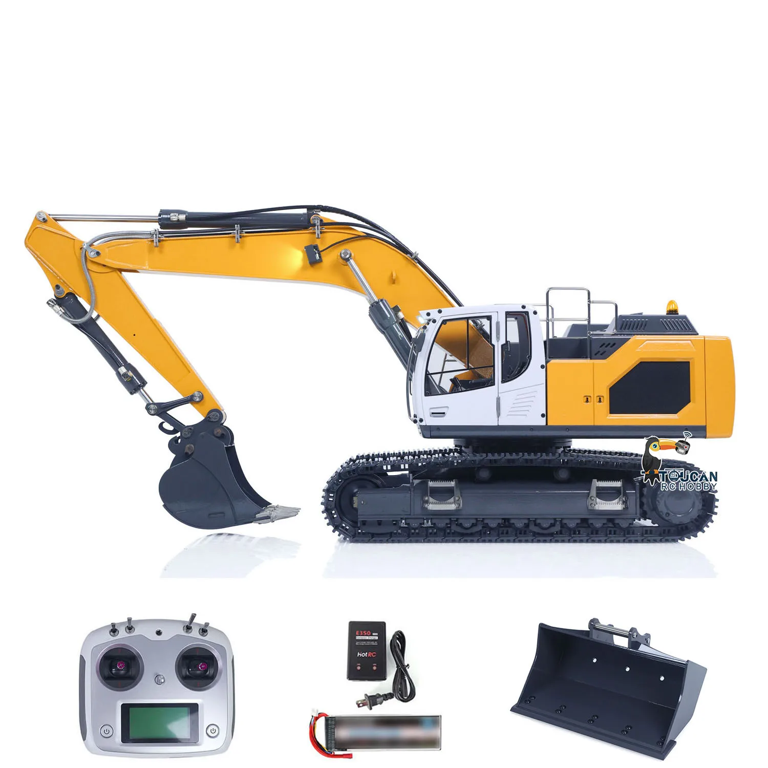 

XDRC 945 Attachments RC Hydraulic Excavator RTR 1/14 Remote Control Digger Construction Truck Rotating Light Electric Model