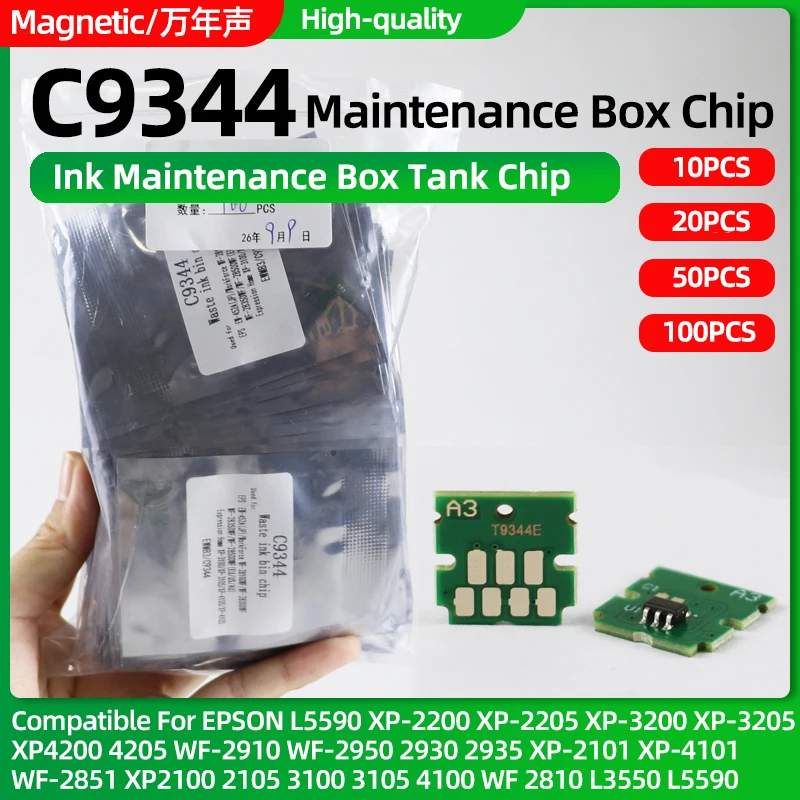 10~100pcs C9344 Maintenance Box Tank Chip For Epson L3560 L3550 L5590 XP-2100 2105 XP-3100 3105 XP-4100 4105 2810 XP2200 Printer