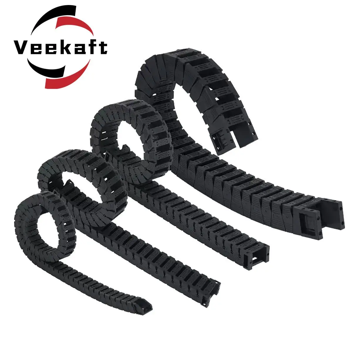 

Veekaft Open Drag Chain Silent Bridge Type 18 25 L1000mm Chain Wire Carrier with End Connectors for CNC 3D Printer Engraving