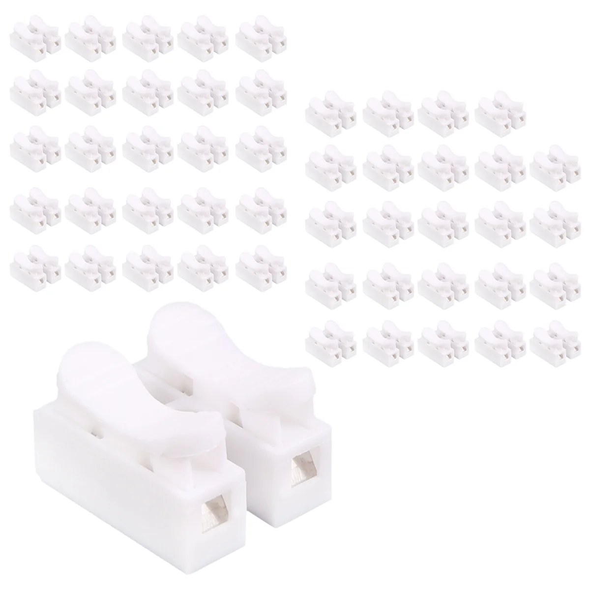 50PCS CH2 Spring Quick Wire Connector Cable Clamp Terminal Block Connector for LED Strip Light