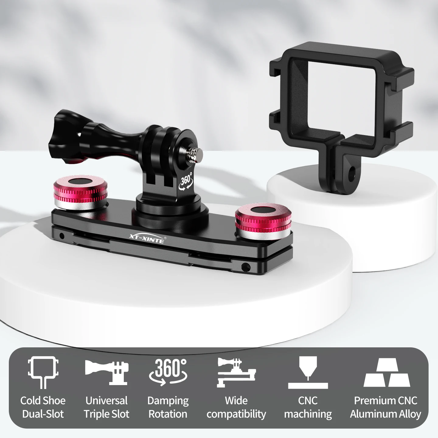 Rucksackgurt-Clip 360 ° Drehbarer Cold-Shoe-Erweiterungsrahmen mit Hutklemme für DJI Osmo Pocket 4 3 Kamera-Zubehör – Detail 2