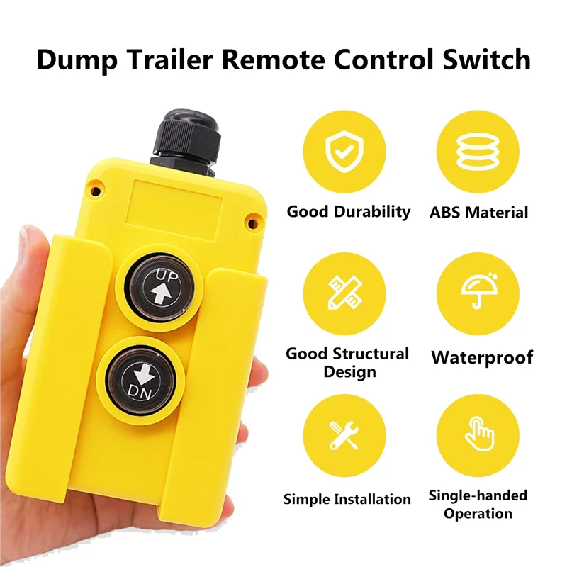 

Dump Trailer Remote Control Switch 12V DC Up Down Control Switch Hydraulic Pump Power Acting Lift Unloading Truck LYZ