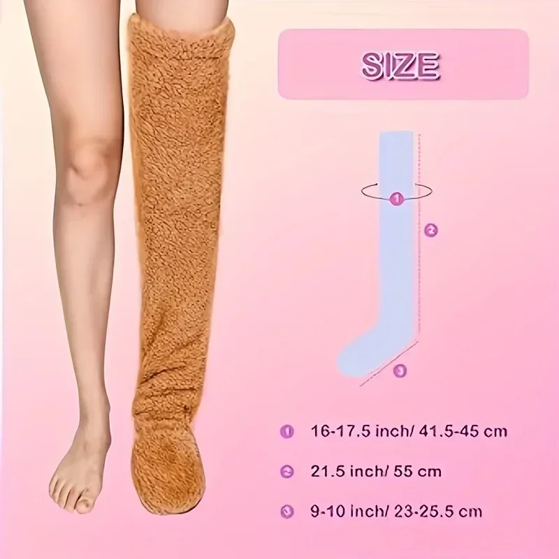 Autumn and Winter Fleece Long Socks Thick Warm Knee Support Socks for Men Women Cold Weather Comfort Christmas Gift
