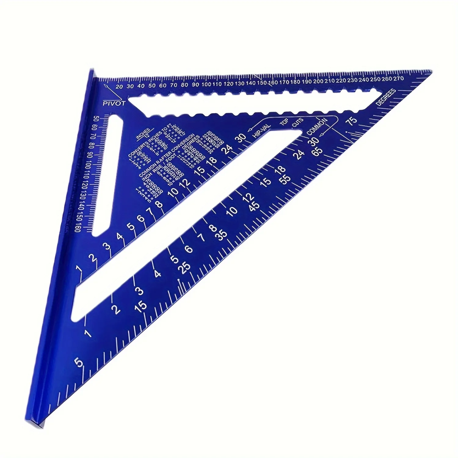 12-Inch Metric Aluminum Alloy Triangle Ruler, High Precision Framing and Woodworking Square, Dual Scale Angle Measurement Tool f