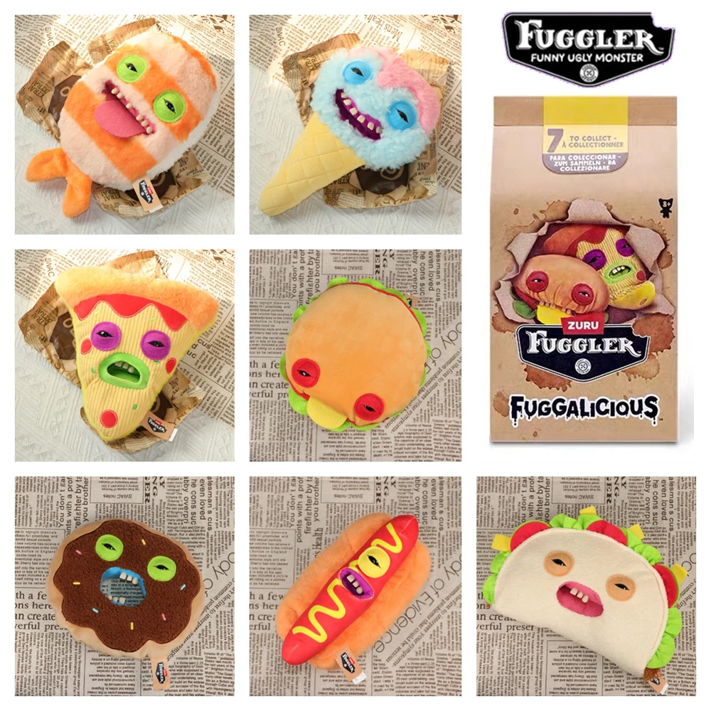 FugglerOriginal Food Blind Box FUGGALICIOUS Pizza Hot Dog Ice Cream Hamburger Ugly Monster Stuffed Plush Toy Peluche Doll Gifts - view 2