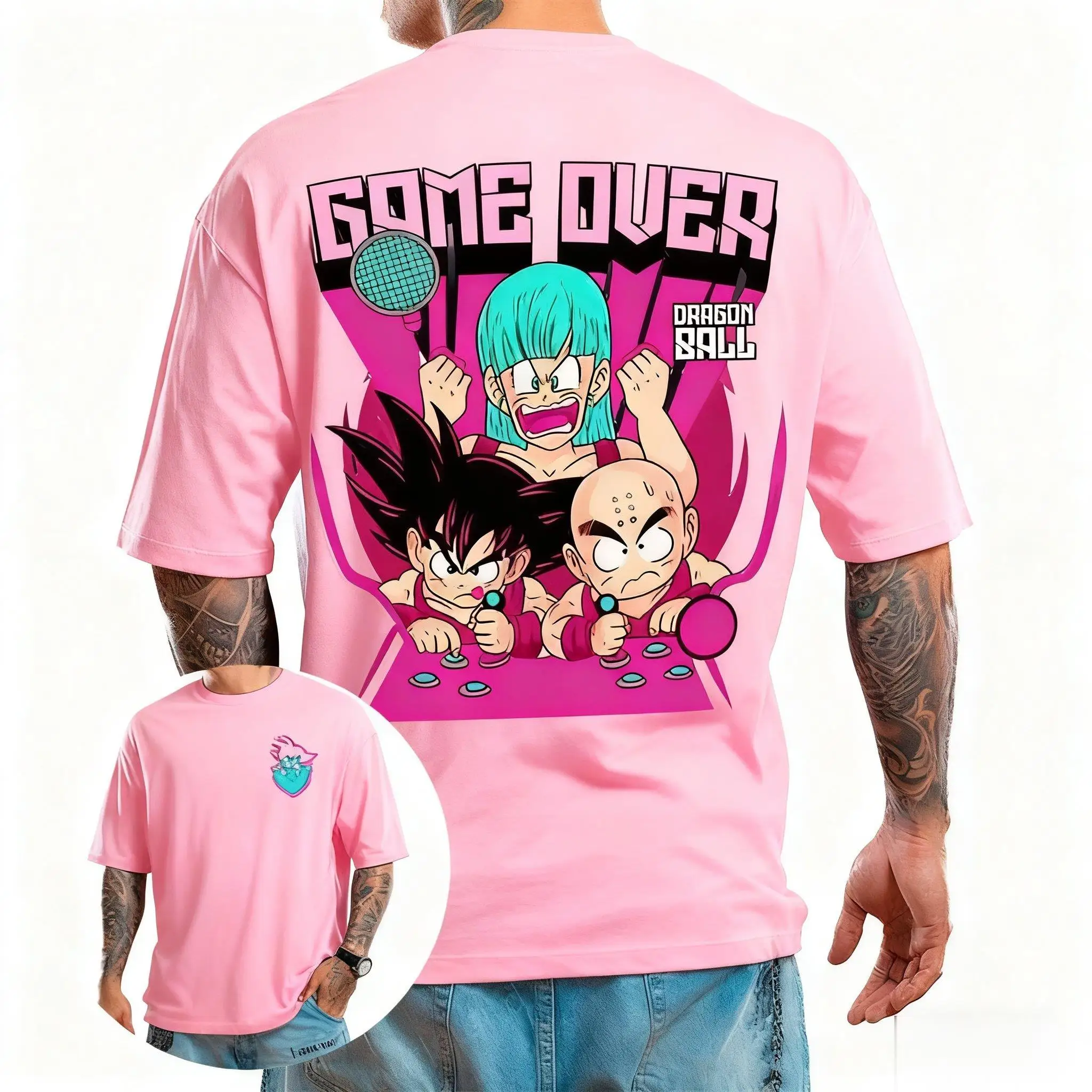 Dragon Ball T-shirt da uomo Anime Graphic Tee Goku Bulma Streetwear Trendy Summer Casual Allentato Manica corta Vintage Cartone animato giapponese