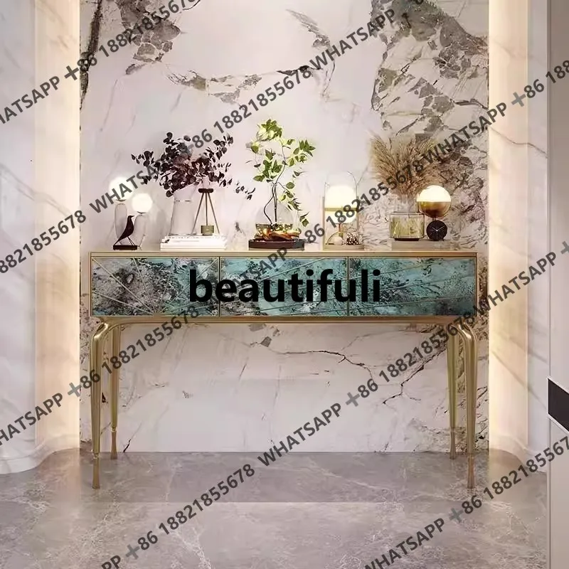 Light luxury entrance table high-end sense, entering the door directly opposite the entrance cabinet