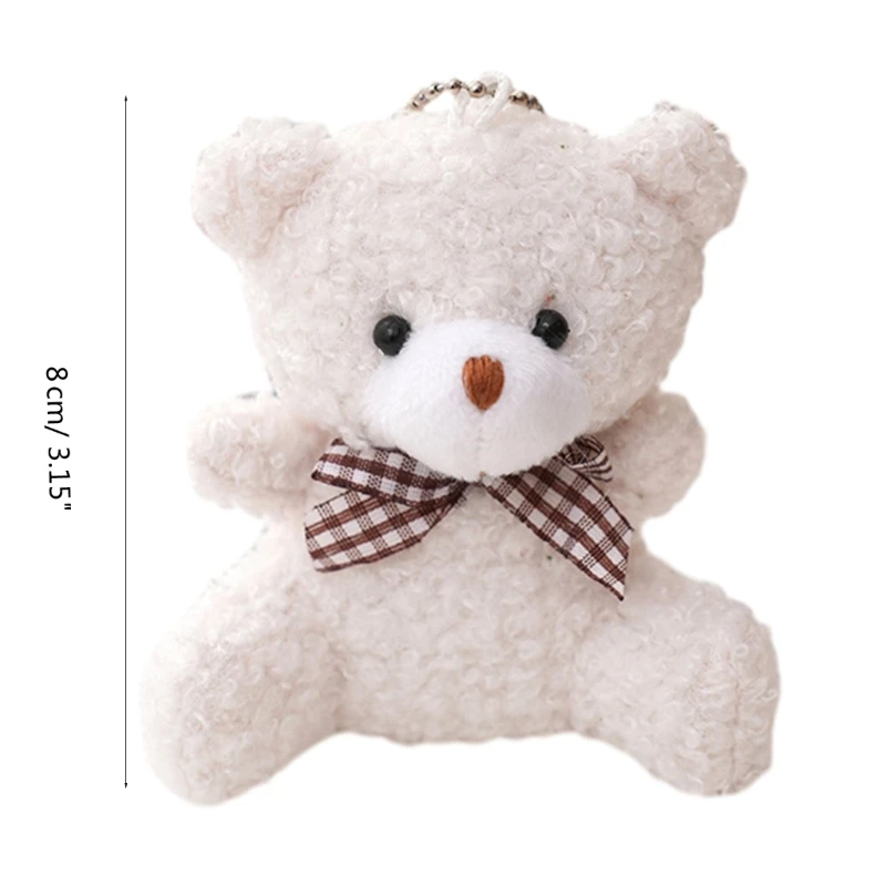 Mini Bear Cute Plush Bear Keychain Bag Ornament Women Handbag Decorations School Student Backpack Lovely Furry Pendant