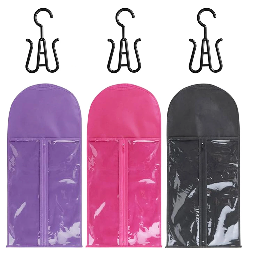 Saco de embalagem de peruca com gancho saco de armazenamento de peruca acessórios de cabelo organizador de peruca para múltiplas perucas saco de embalagem de peruca