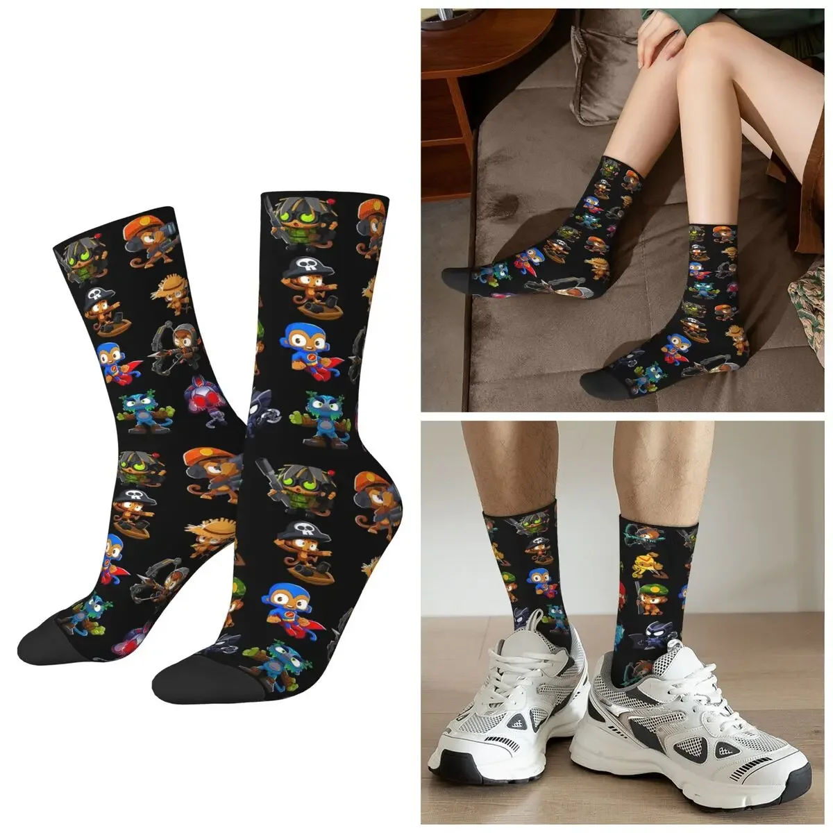 

All Seasons Bloons Td 6 5 Socks Harajuku Crew Socks Funny Stockings for Men Women Valentine's Day Gifts