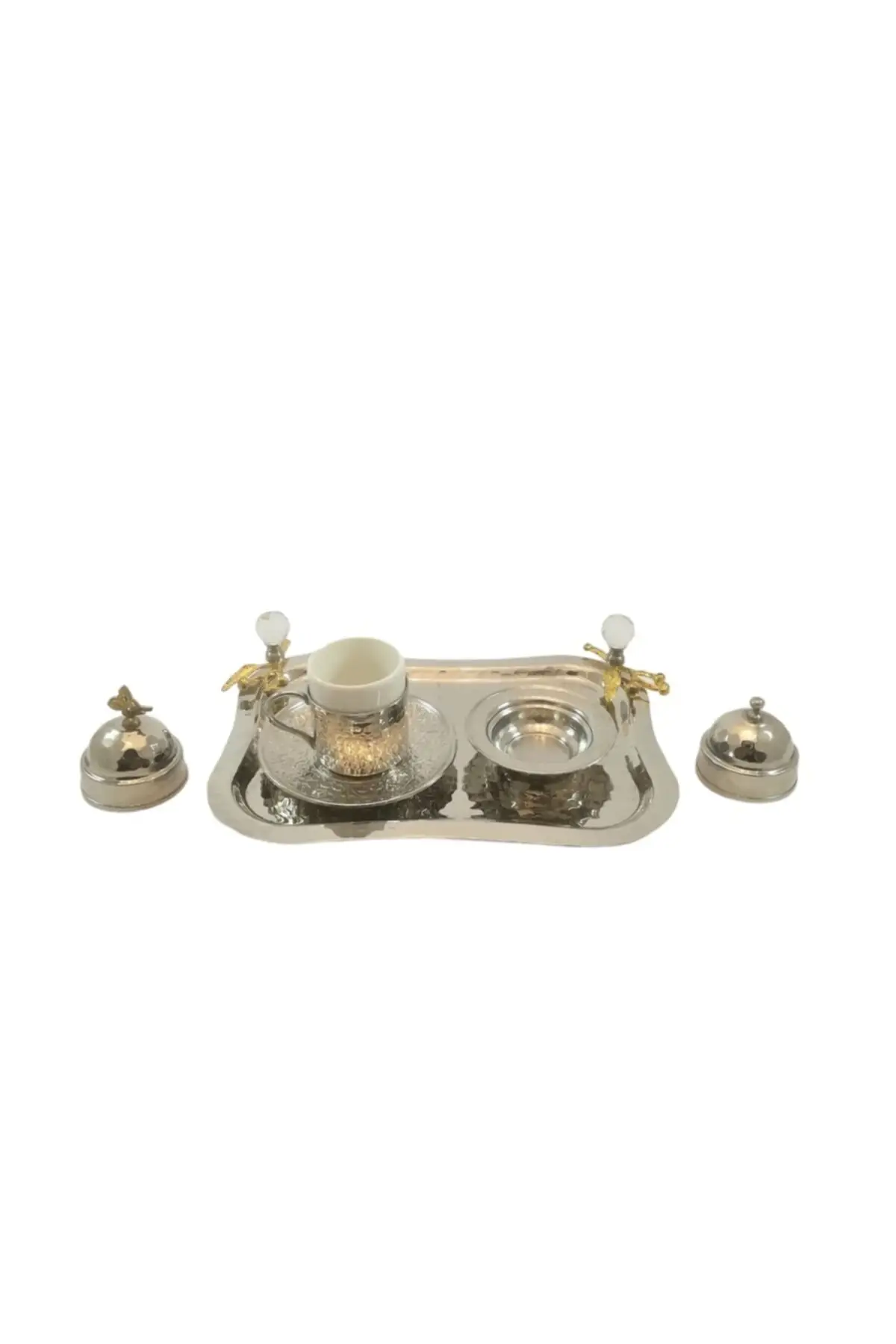 

Copper coffee set single Oval tray crystal copper coffee set with crystal Cooper Luxury Cups