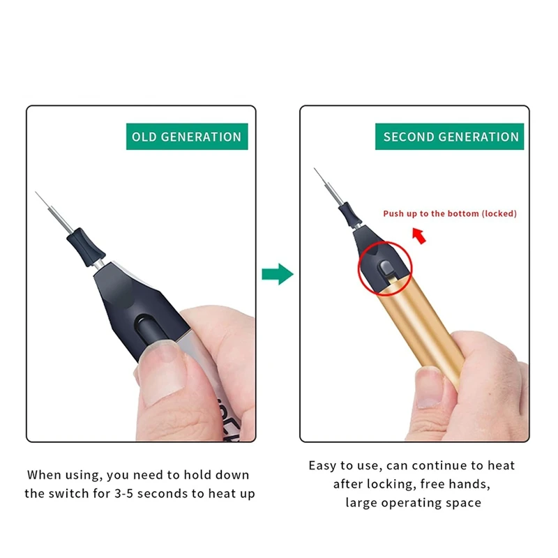 Caneta queimador de linha sem fio, ferramenta de queima de queimador de linha, com 5 pontas de substituição para acabamento de tecelagem de contas amarrando A-A68X