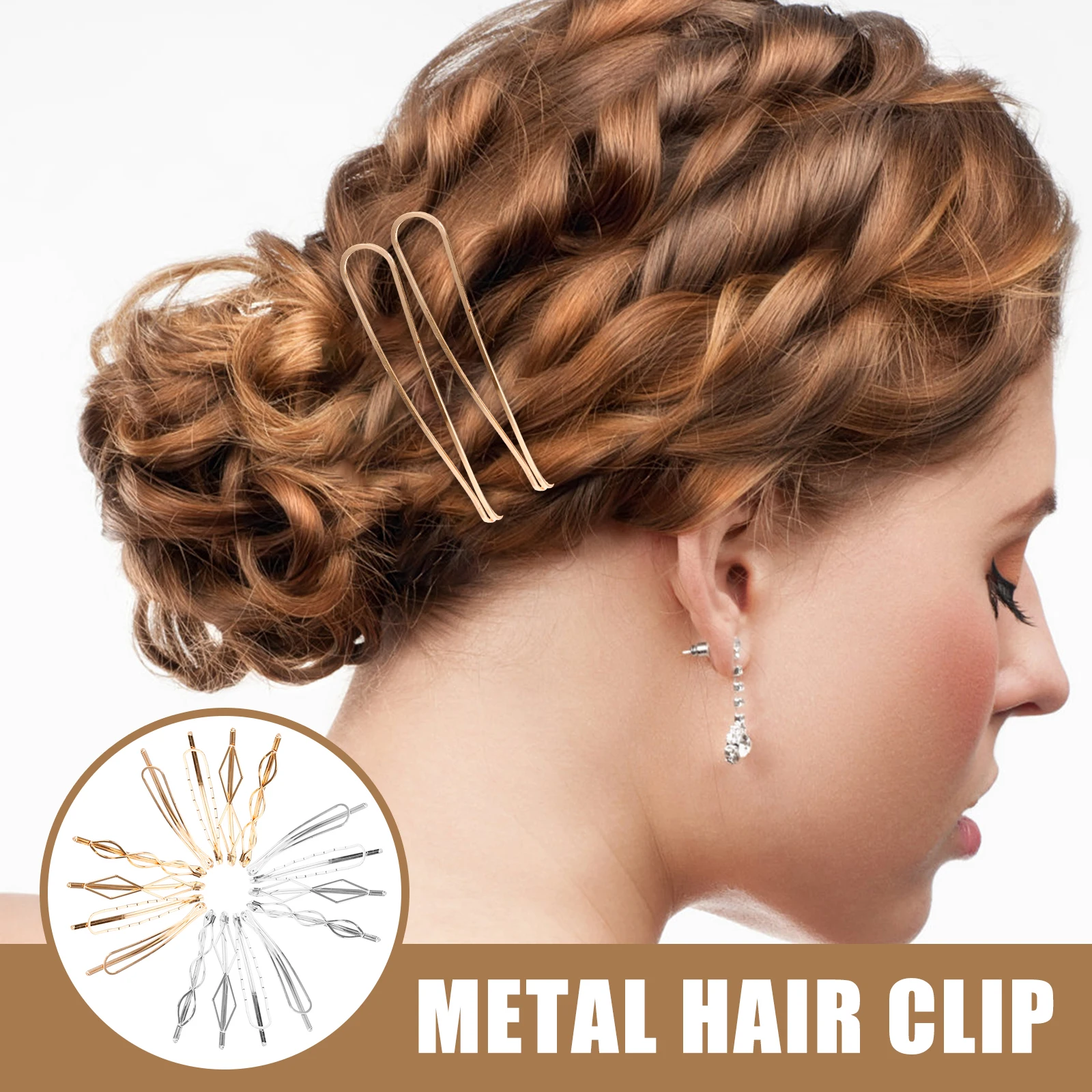 

16pcs Metal Hairpins Girls Clips Women Bobby Pin Wedding Bridal Clips Party Banquet Accessories Durable Alloy Braid Hairpin For