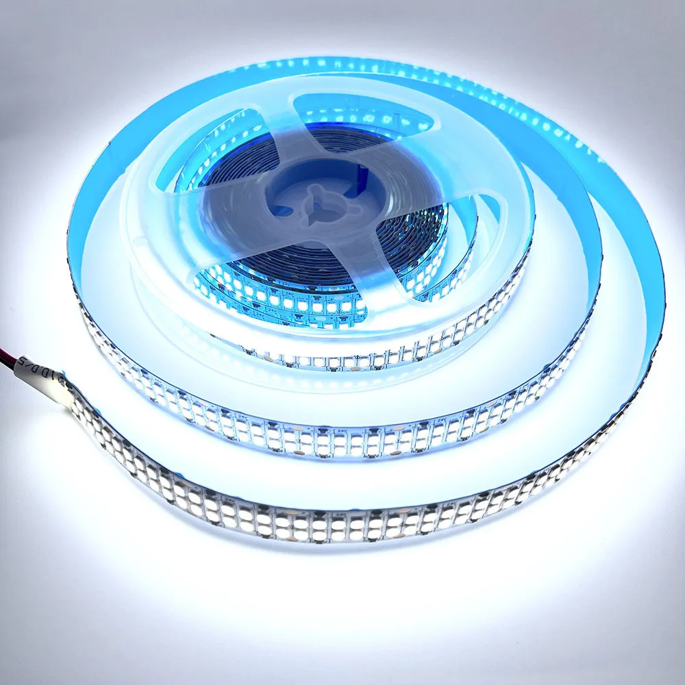 5 متر صف مزدوج Led قطاع مصلحة الارصاد الجوية 2835 شريط ليد ضوء 12 فولت 24 فولت 240 المصابيح 480 المصابيح الدافئة الأبيض 4000 كيلو حبل مرن شريط 2400 المصابيح