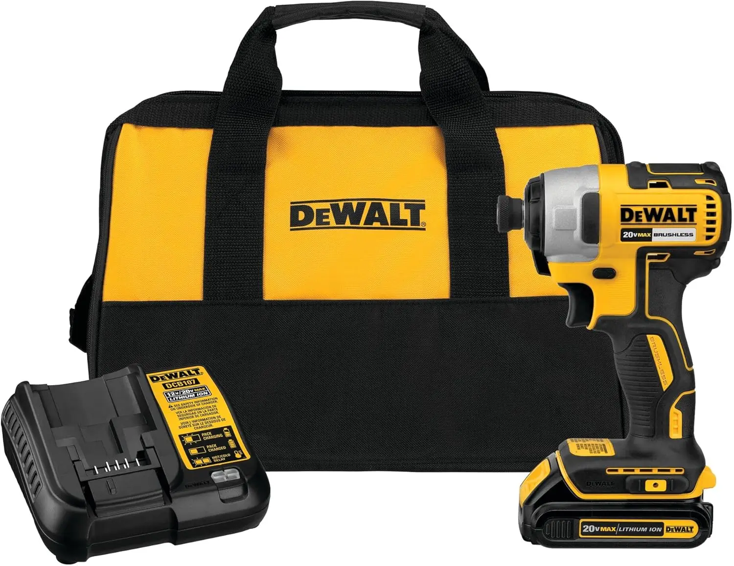 

DEWALT 20V MAX Impact Driver Kit, Cordless, Storage Bag, Battery, and Charger Included (DCF787C1)