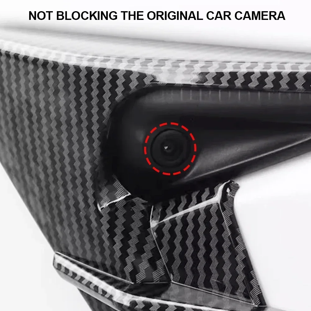 2 Stück Auto-Seitenkamera-Schutzabdeckungen Aufkleber Dekorations-Sticker Modifikationszubehör für Tesla Model 3 Model Y 2018-2023 – Detail 3